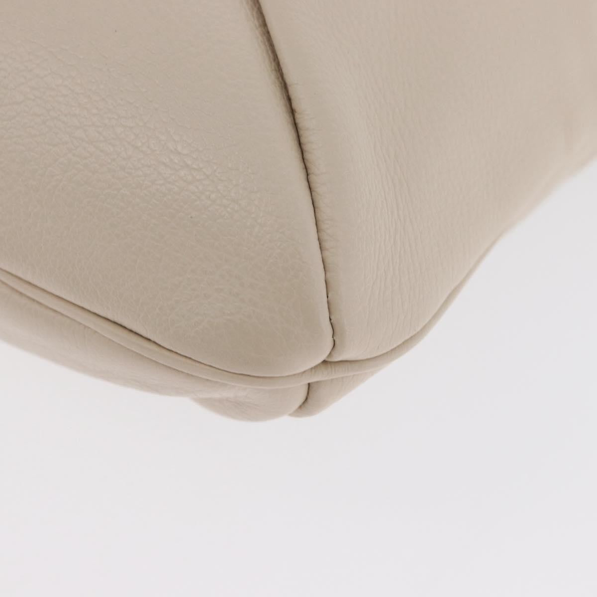 Saint Laurent Vintage Handbag Leather Beige Leather Handbag (Pre-Owned)