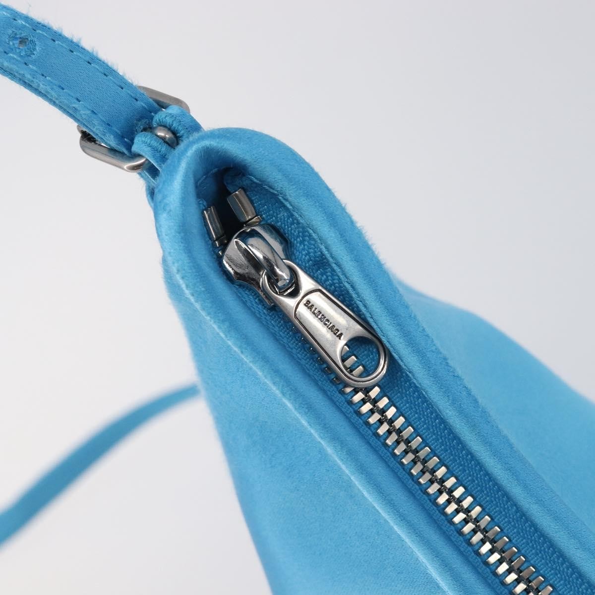 Balenciaga Leopolda Satin Blue Satin Shoulder Bag Bag (Pre-Owned)