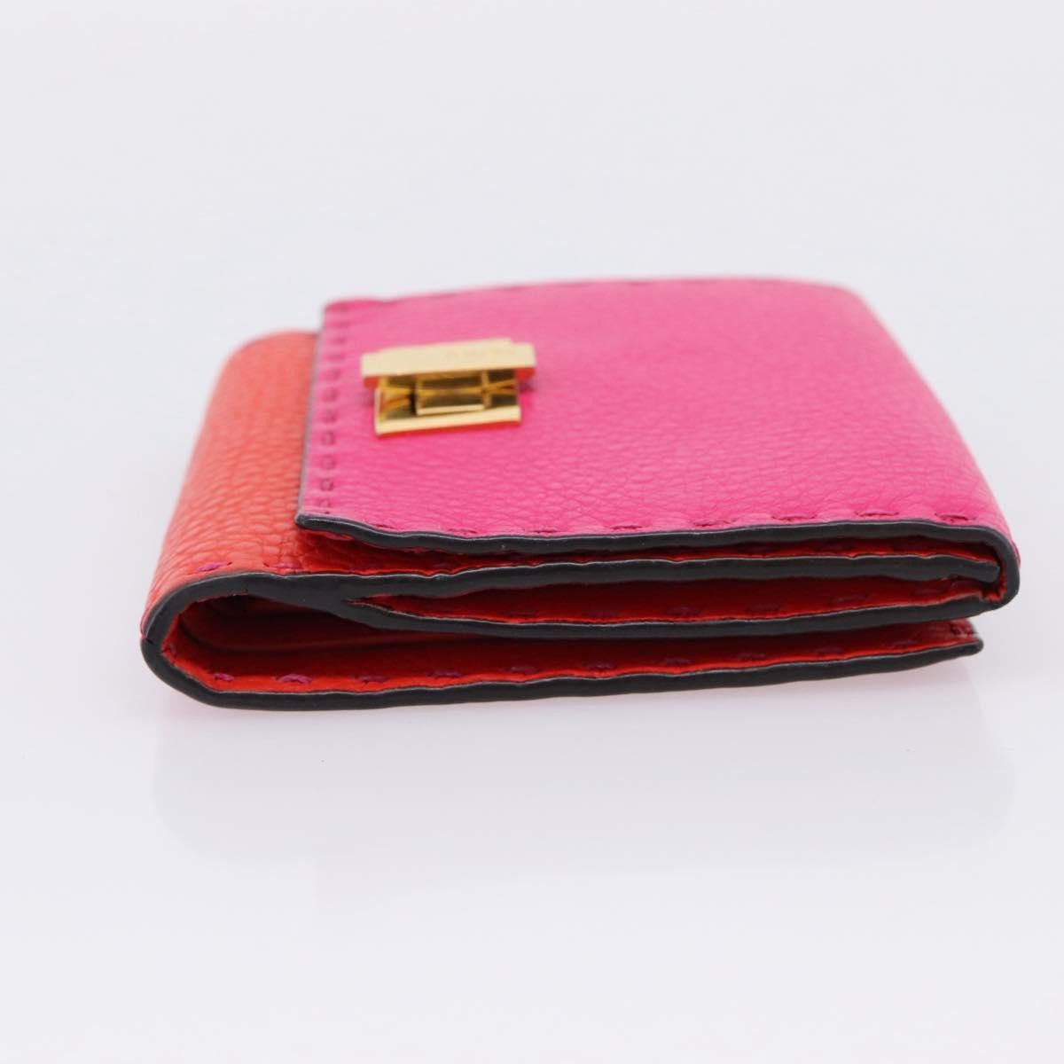 Fendi Selleria Peekaboo Leather Pink Leather Wallets Accessory (Pre-Owned)