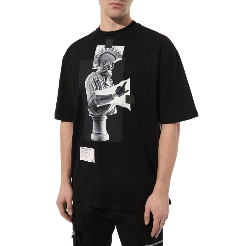 Diego Venturino Black Cotton Men's T-Shirt