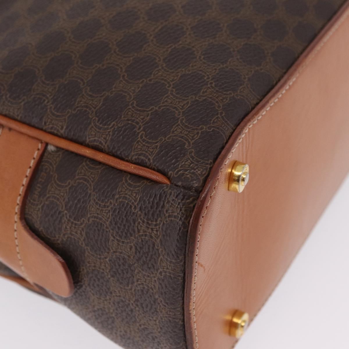 Celine Vintage Handbag Toile Céline Brown Canvas Handbag (Pre-Owned)