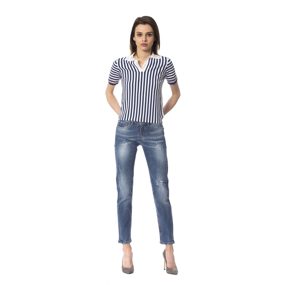 Frankie Morello Blue Other Fibres Jeans & Women's Pant