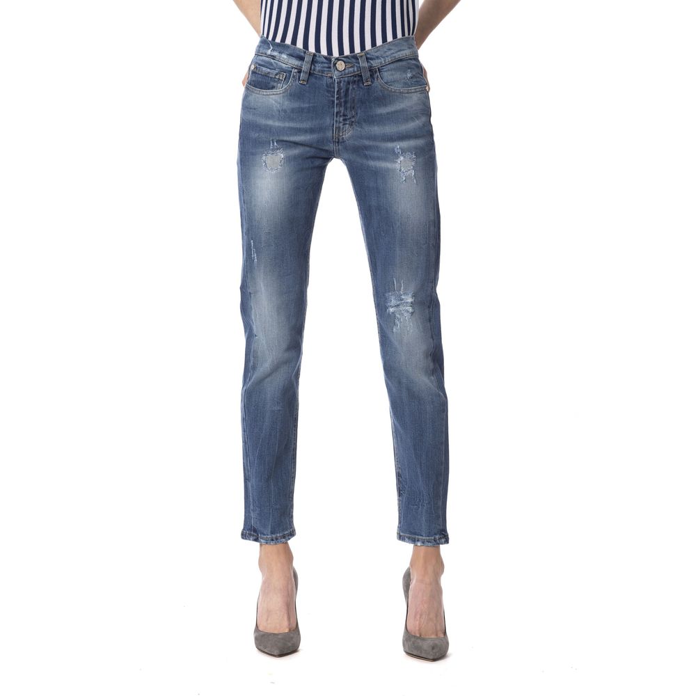 Frankie Morello Blue Other Fibres Jeans & Women's Pant