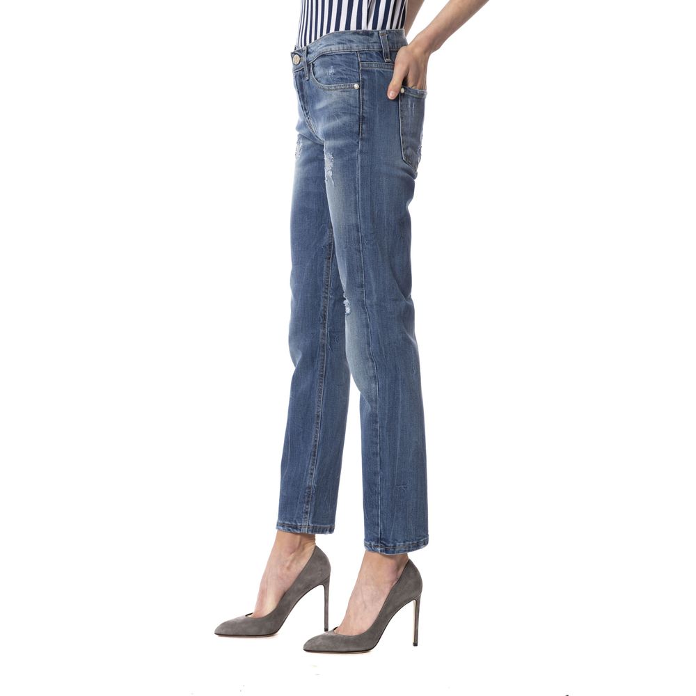 Frankie Morello Blue Other Fibres Jeans & Women's Pant