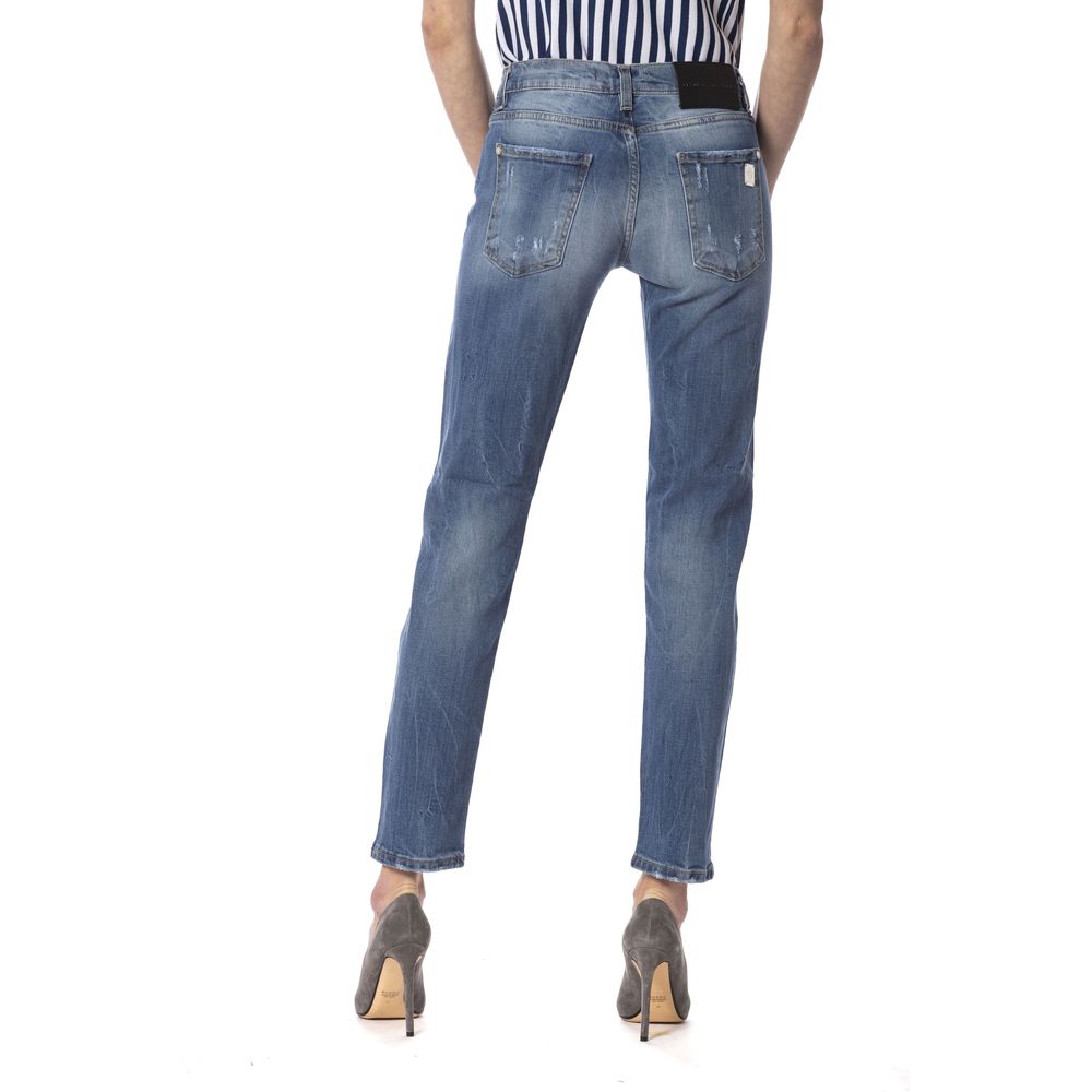 Frankie Morello Blue Other Fibres Jeans & Women's Pant
