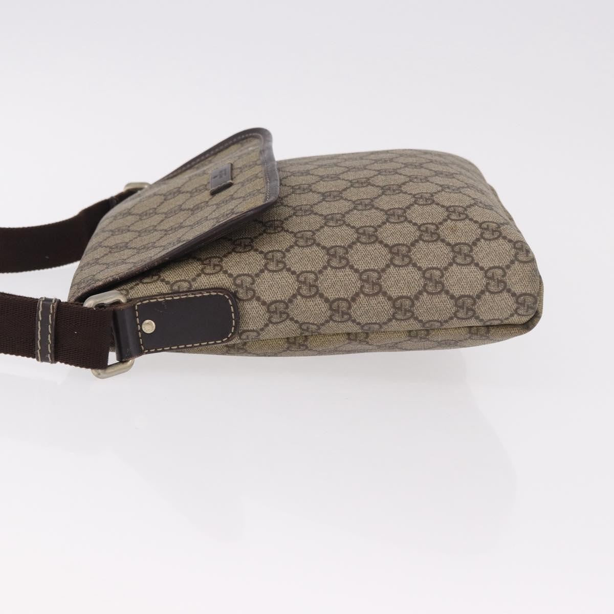 Gucci Flap Messenger Gg Coated Canvas Beige Canvas Shoulder Bag Bag (Pre-Owned)