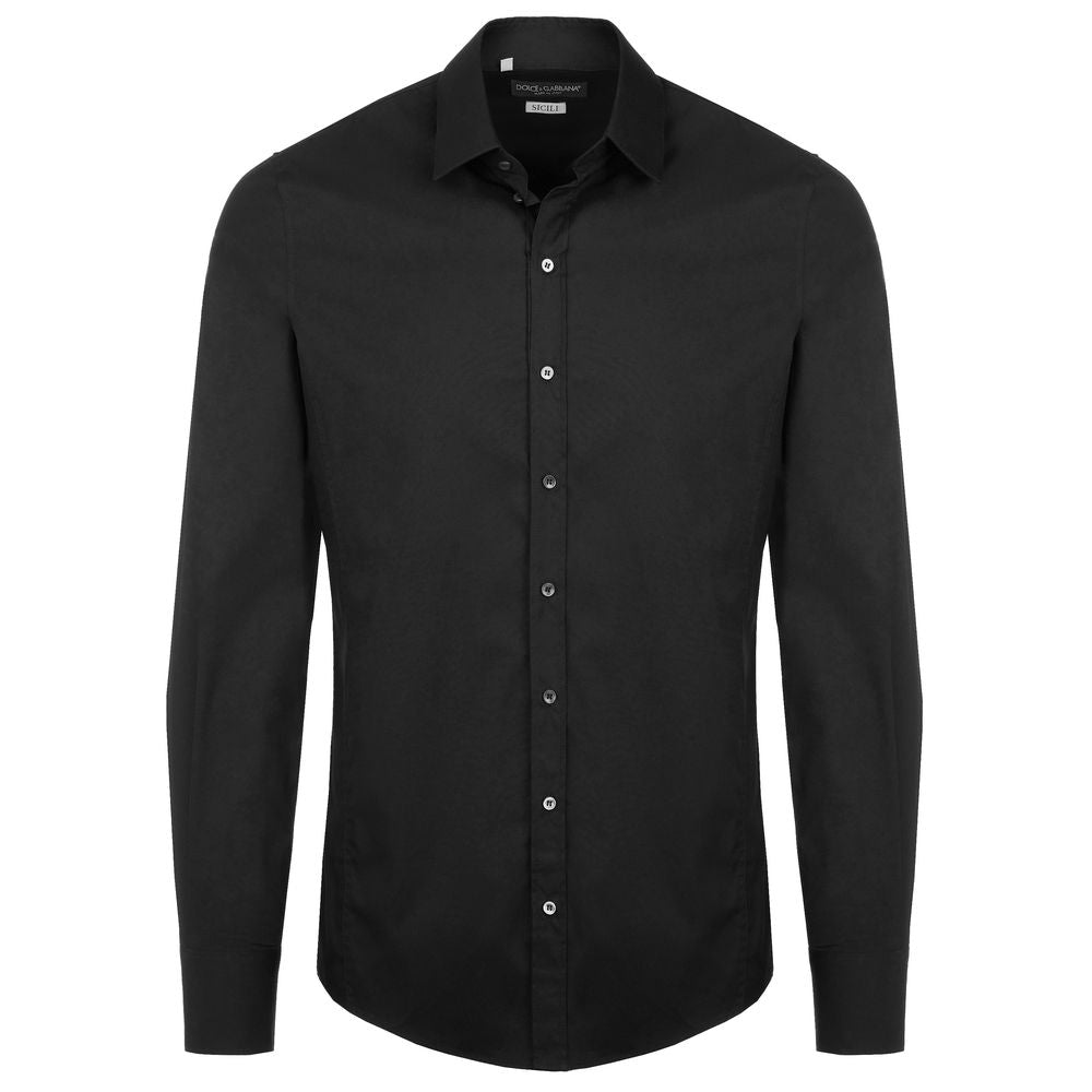 Dolce & Gabbana Black Cotton Men's Shirt