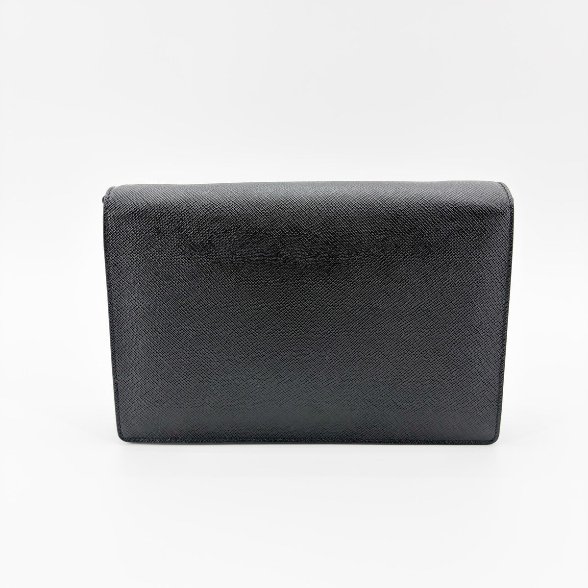Prada Envelope Clutch Saffiano Leather Black Leather Clutche & Pouche Bag (Pre-Owned)