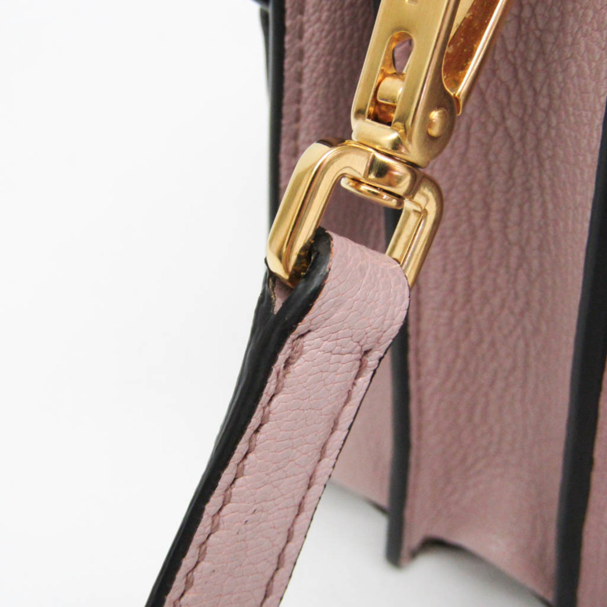 Miu Miu Madras Convertible Compartment Top Handle Leather Pink Leather Handbag (Pre-Owned)