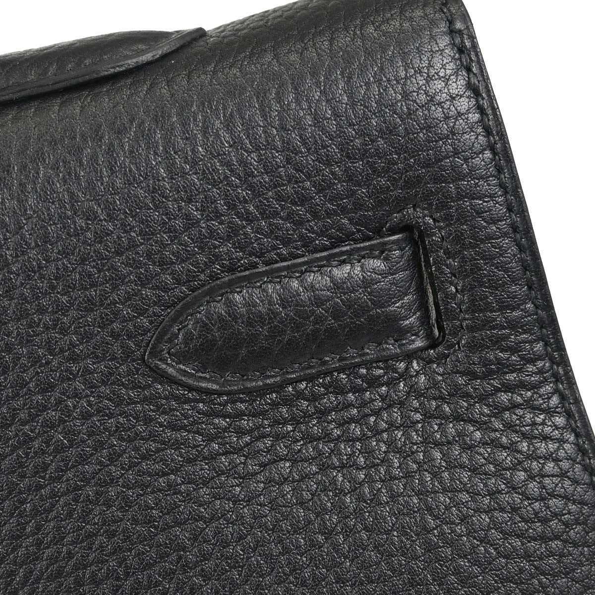 Hermes Kelly Black Ardennes With Gold Hardware Black Leather Handbag (Pre-Owned)