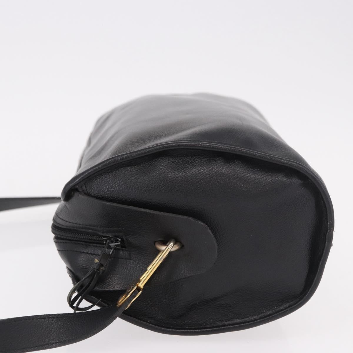 Christian Dior Vintage Leather Black Leather Shoulder Bag Bag (Pre-Owned)