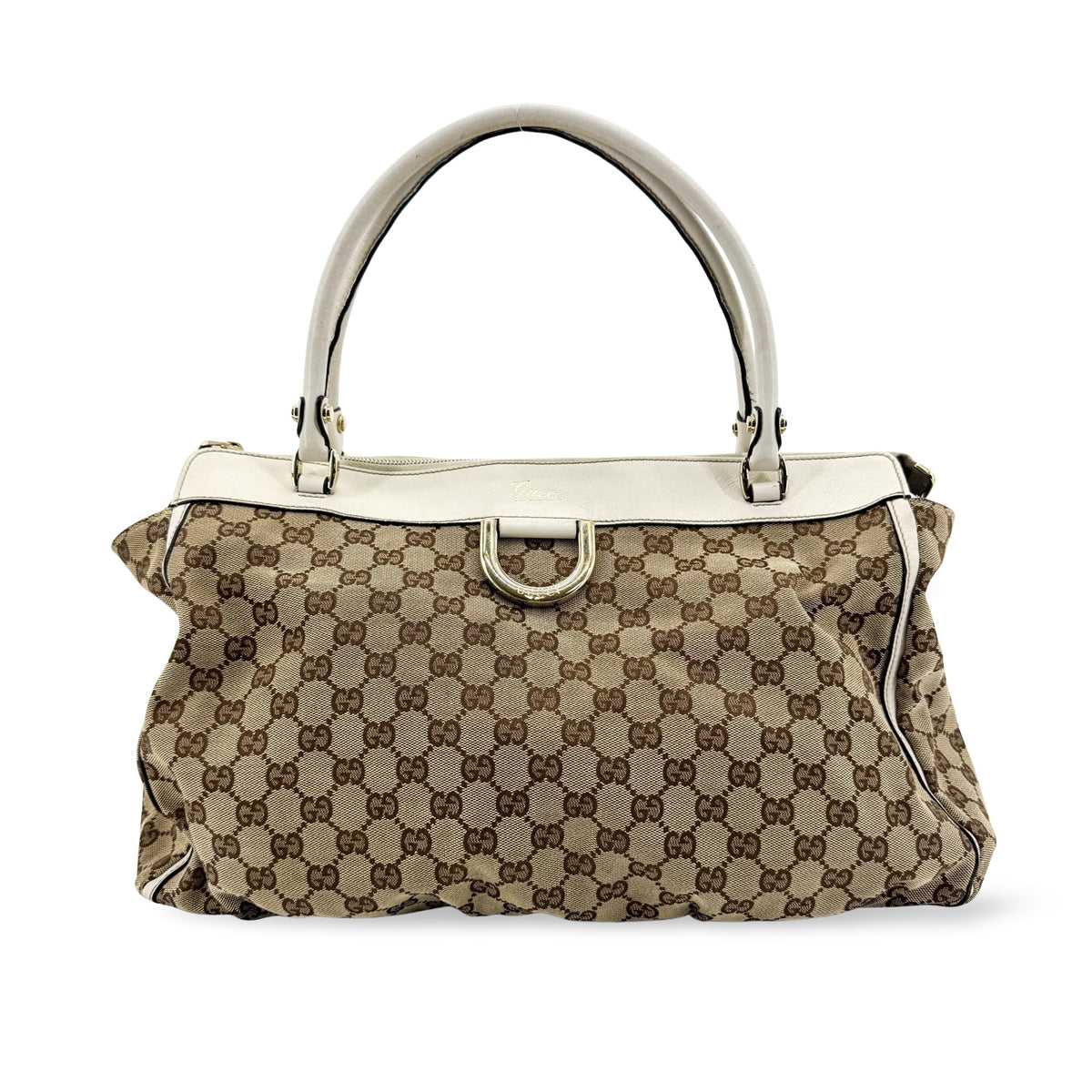 Gucci D-Ring Gg Canvas Beige Canvas Shoulder Bag Bag (Pre-Owned)