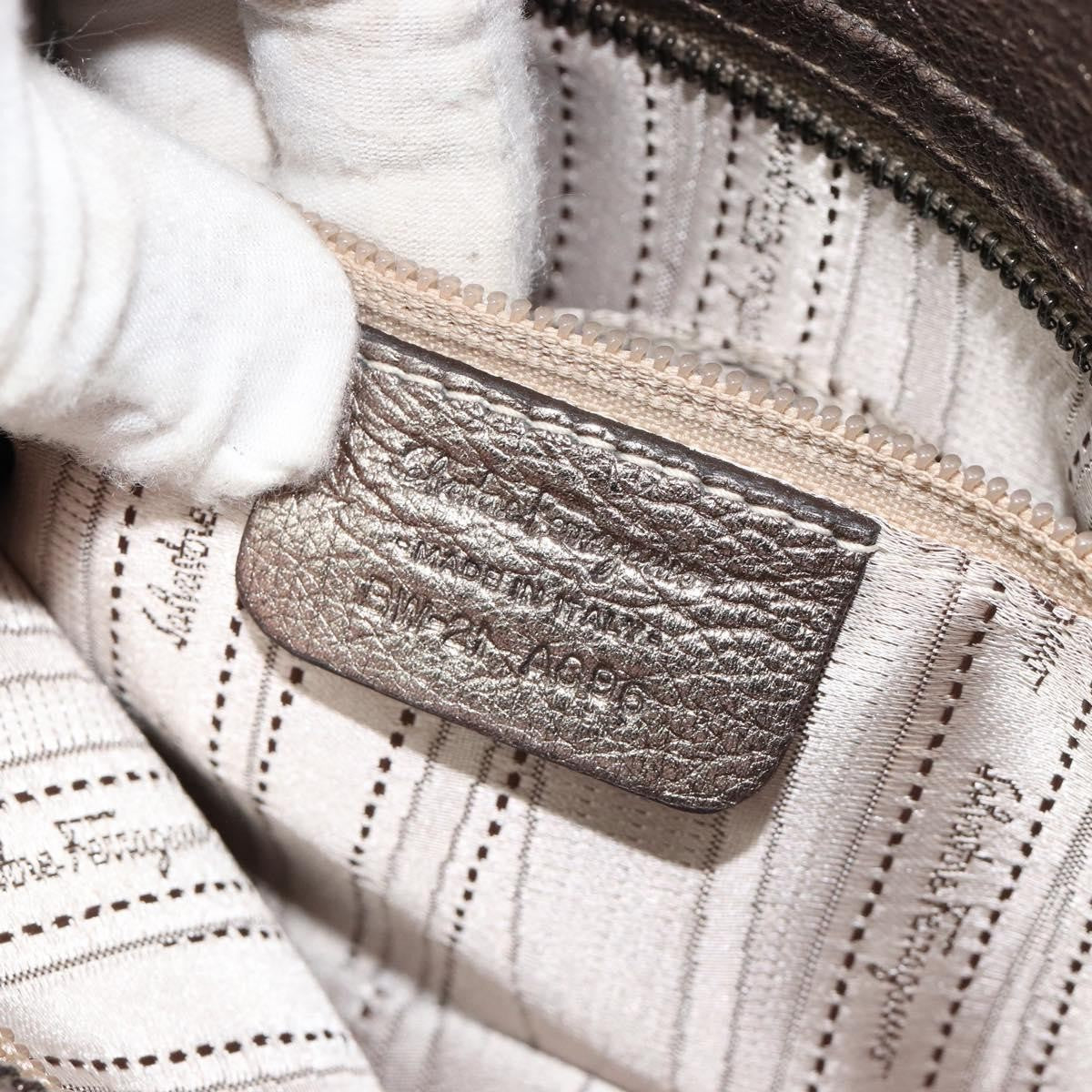 Salvatore Ferragamo Sofia Satchel Leather Silver Leather Handbag (Pre-Owned)