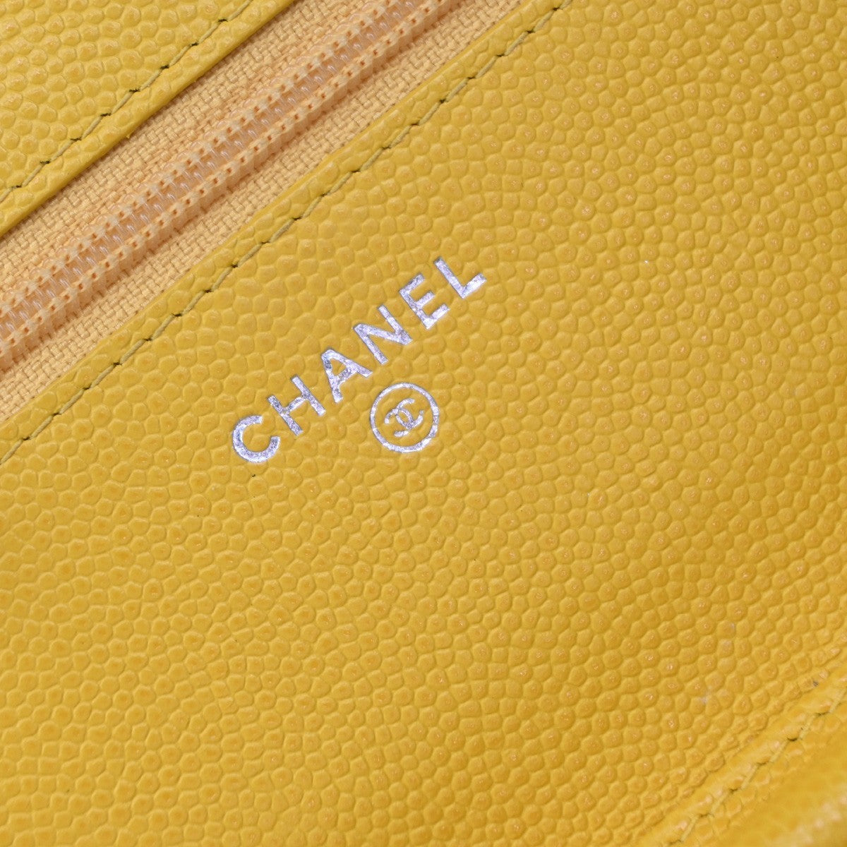 Chanel Wallet On Chain Quilted Caviar Yellow Calfskin Crossbody Bag Bag (Pre-Owned)