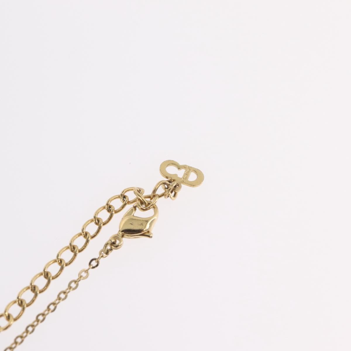 Christian Dior Logo Heart Pendant Metal Gold Metal Necklace Jewelry (Pre-Owned)