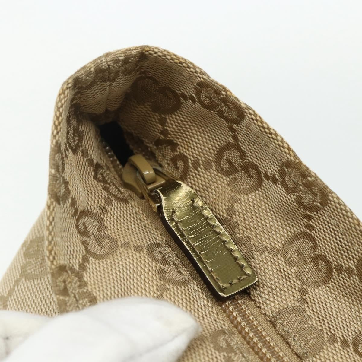 Gucci Web Zip Tote Gg Canvas And Leather Beige Canvas Tote Bag Bag (Pre-Owned)