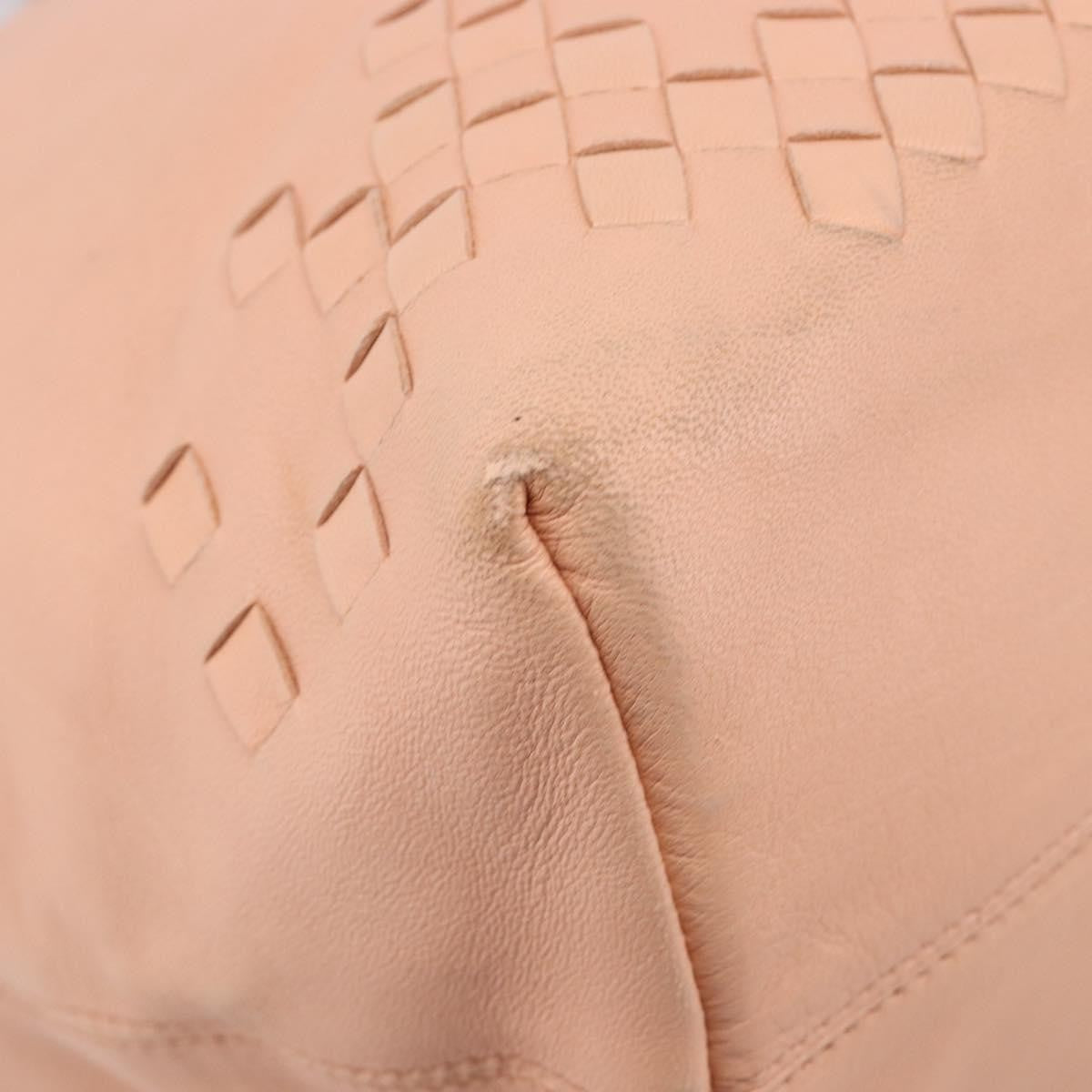Bottega Veneta Regent Leather With Intrecciato Detail Pink Leather Tote Bag Bag (Pre-Owned)