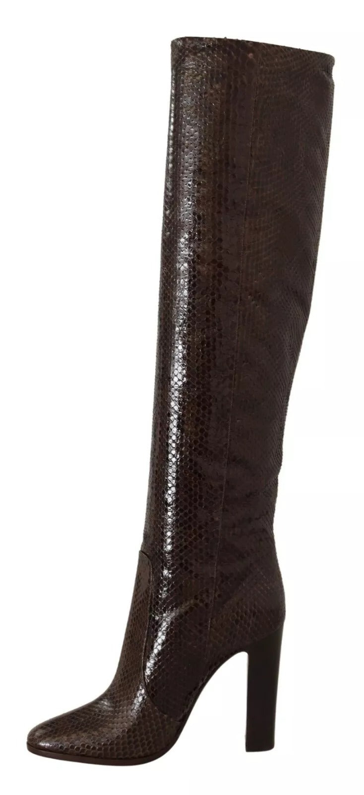 Dolce & Gabbana Brown Exotic Leather Heels High Boots Women's Shoes (Pre-Owned)