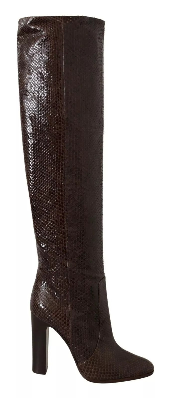 Dolce & Gabbana Brown Exotic Leather Heels High Boots Women's Shoes (Pre-Owned)