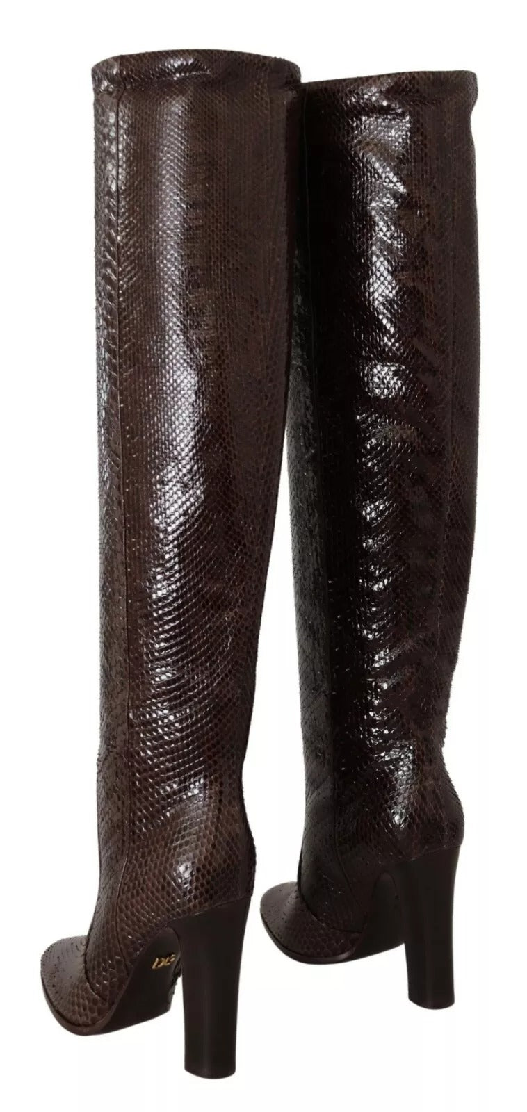 Dolce & Gabbana Brown Exotic Leather Heels High Boots Women's Shoes (Pre-Owned)