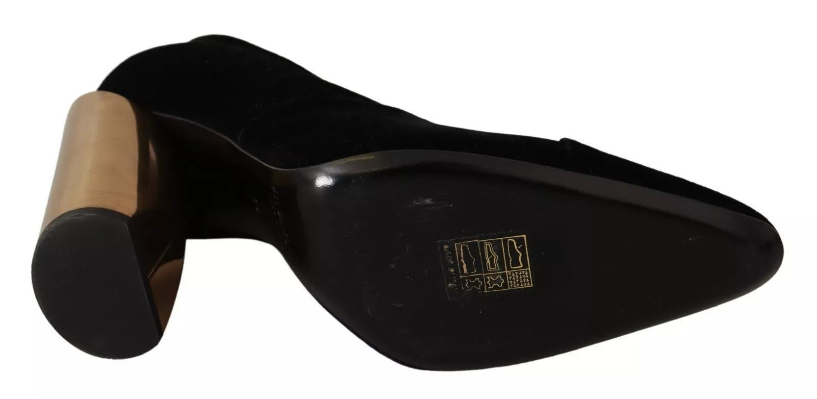 Jil Sander Black Leather Suede Block Heels Pumps Women's Shoes (Pre-Owned)