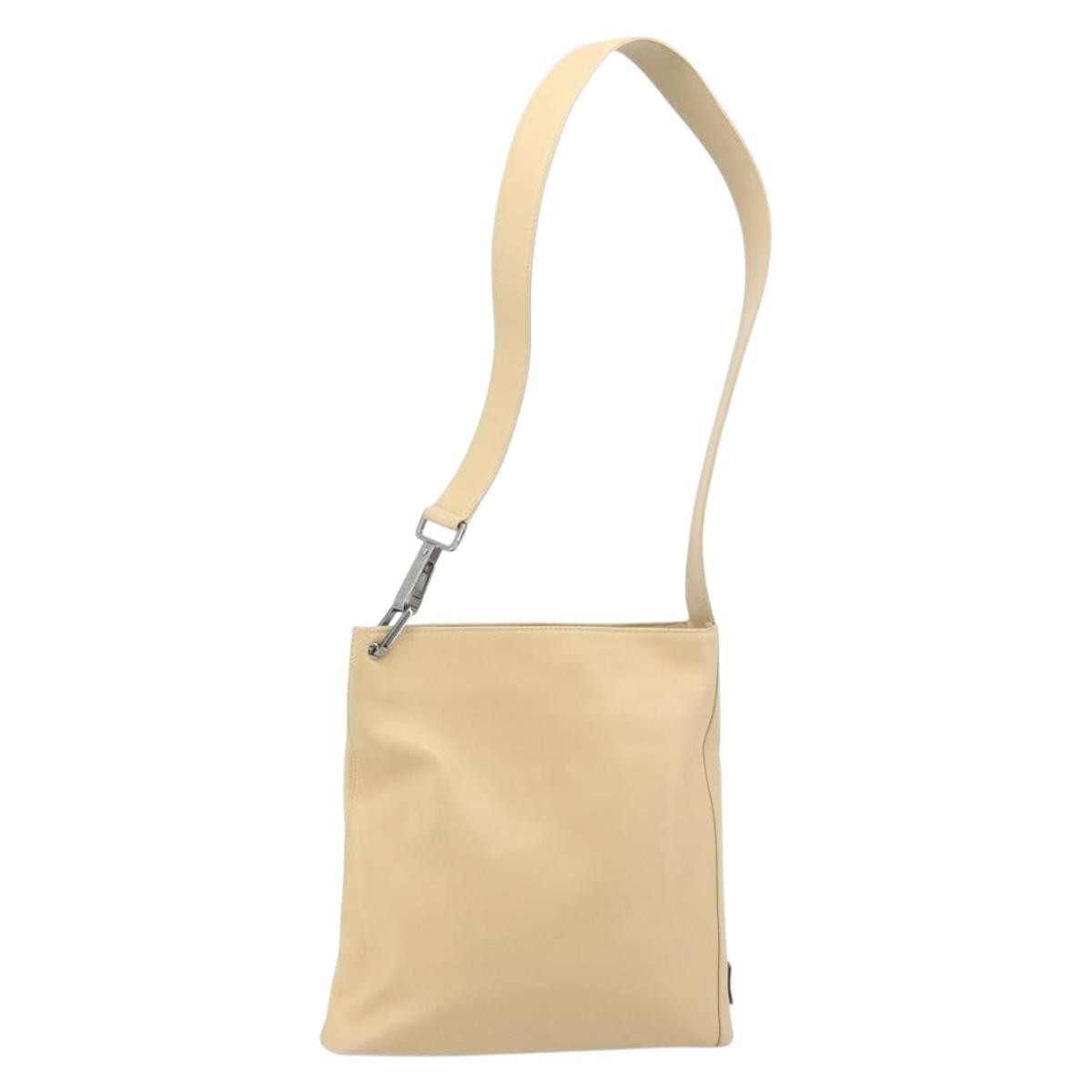 Gucci Vintage Leather Beige Leather Shoulder Bag Bag (Pre-Owned)