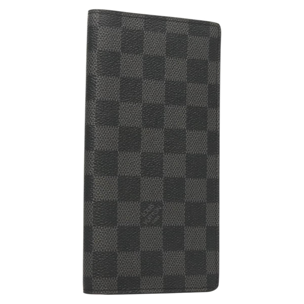 Louis Vuitton Brazza Long Bifold Damier Gray Canvas Wallets Accessory (Pre-Owned)