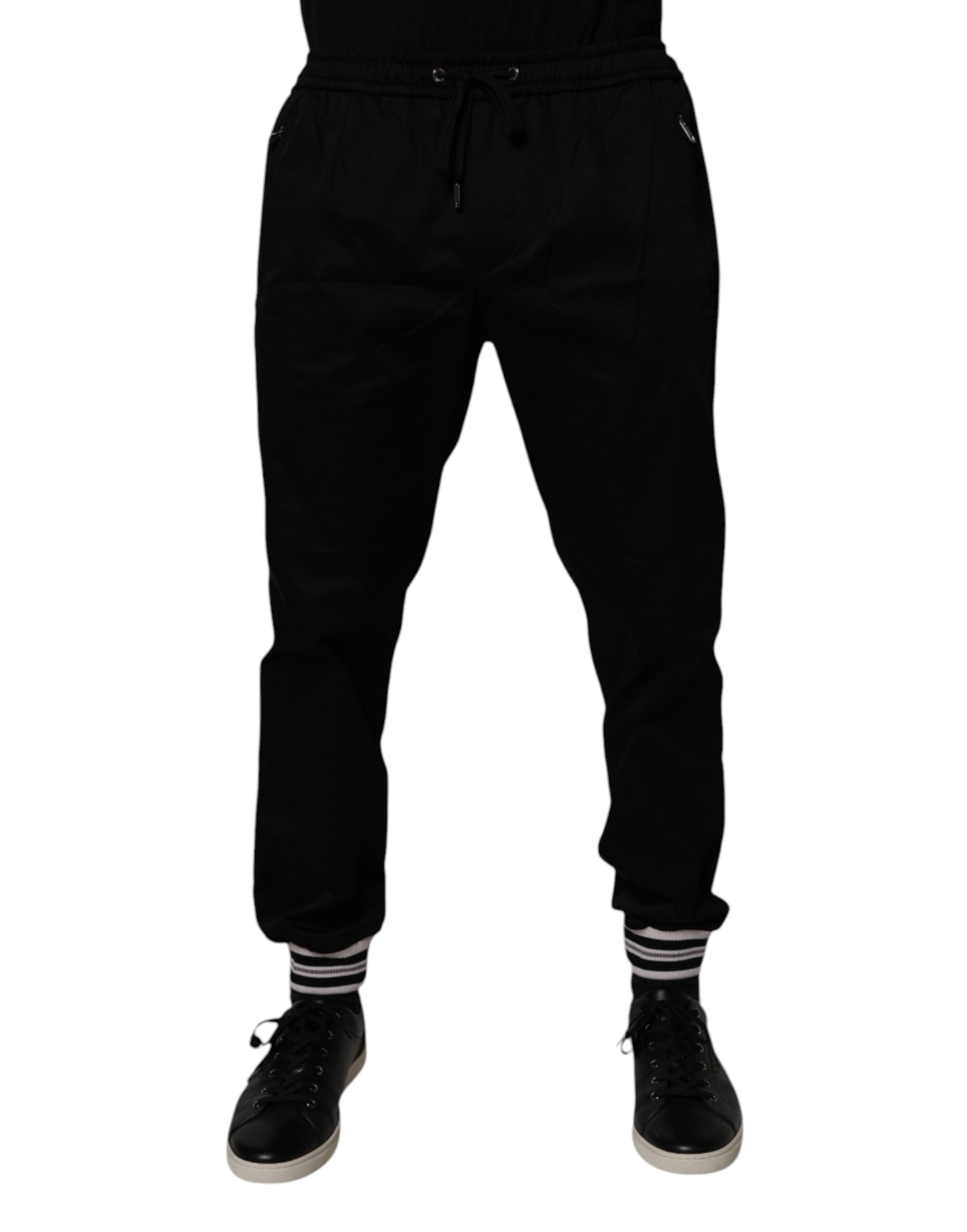 Dolce & Gabbana Black Cotton Stretch Jogger SweatMen's Men's Pants