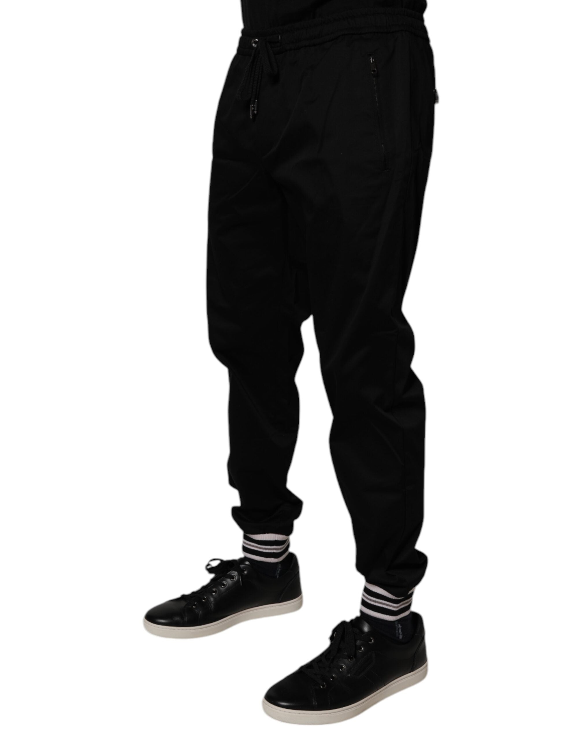 Dolce & Gabbana Black Cotton Stretch Jogger SweatMen's Men's Pants