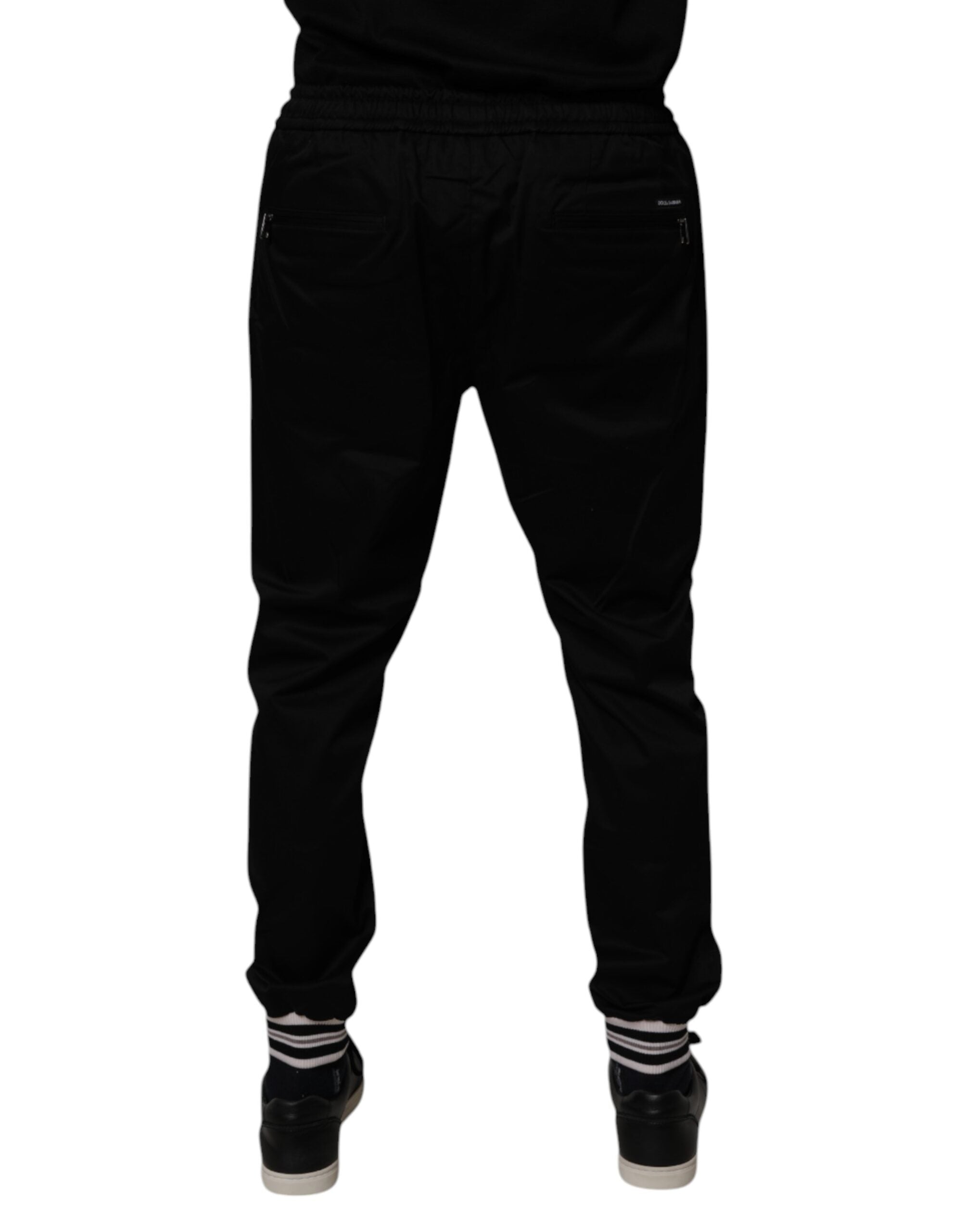 Dolce & Gabbana Black Cotton Stretch Jogger SweatMen's Men's Pants