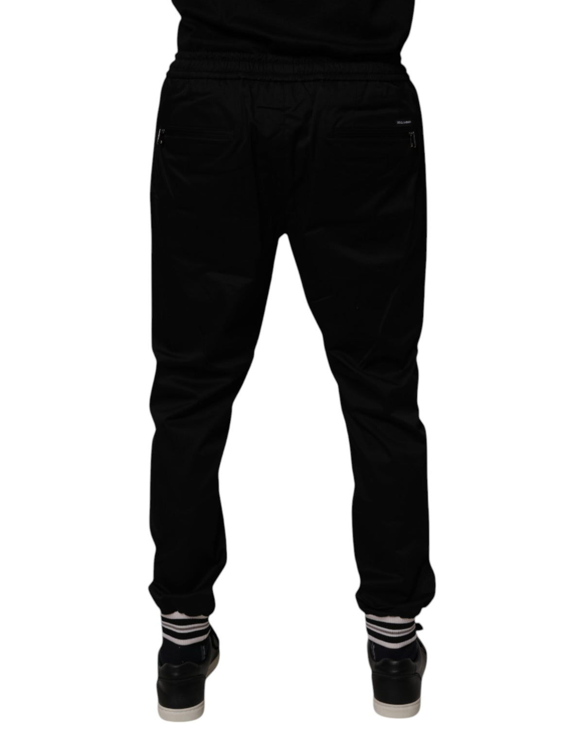 Dolce & Gabbana Black Cotton Stretch Jogger SweatMen's Men's Pants