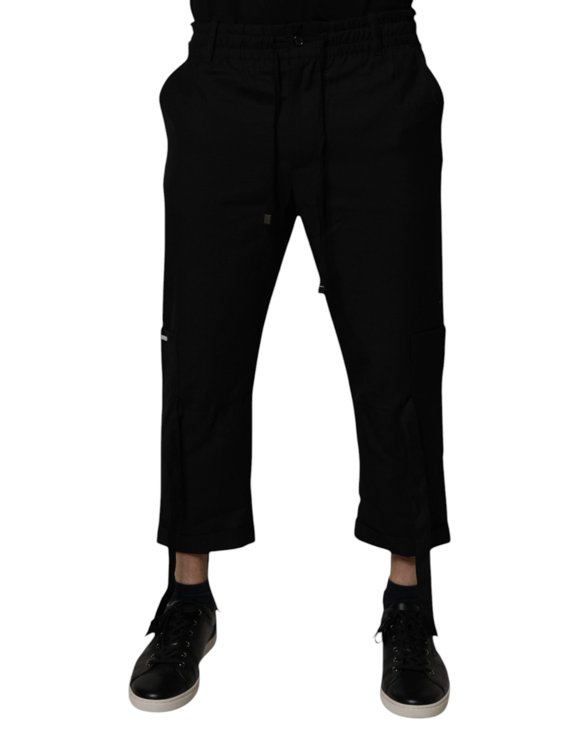 Dolce & Gabbana Black Polyester Men Cropped Men's Pants