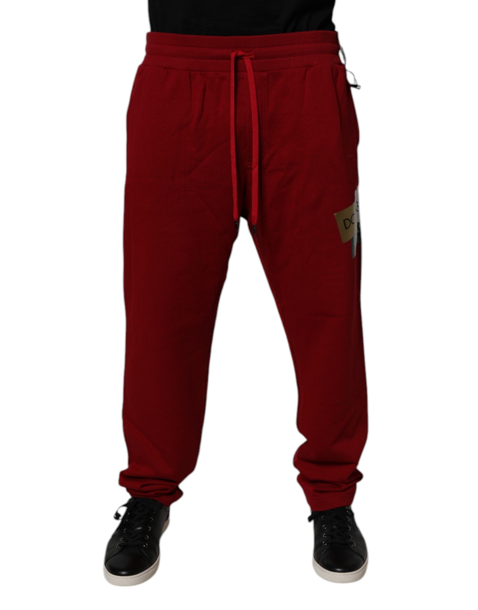 Dolce & Gabbana Black Bandana Cotton Jogger Men's Pants