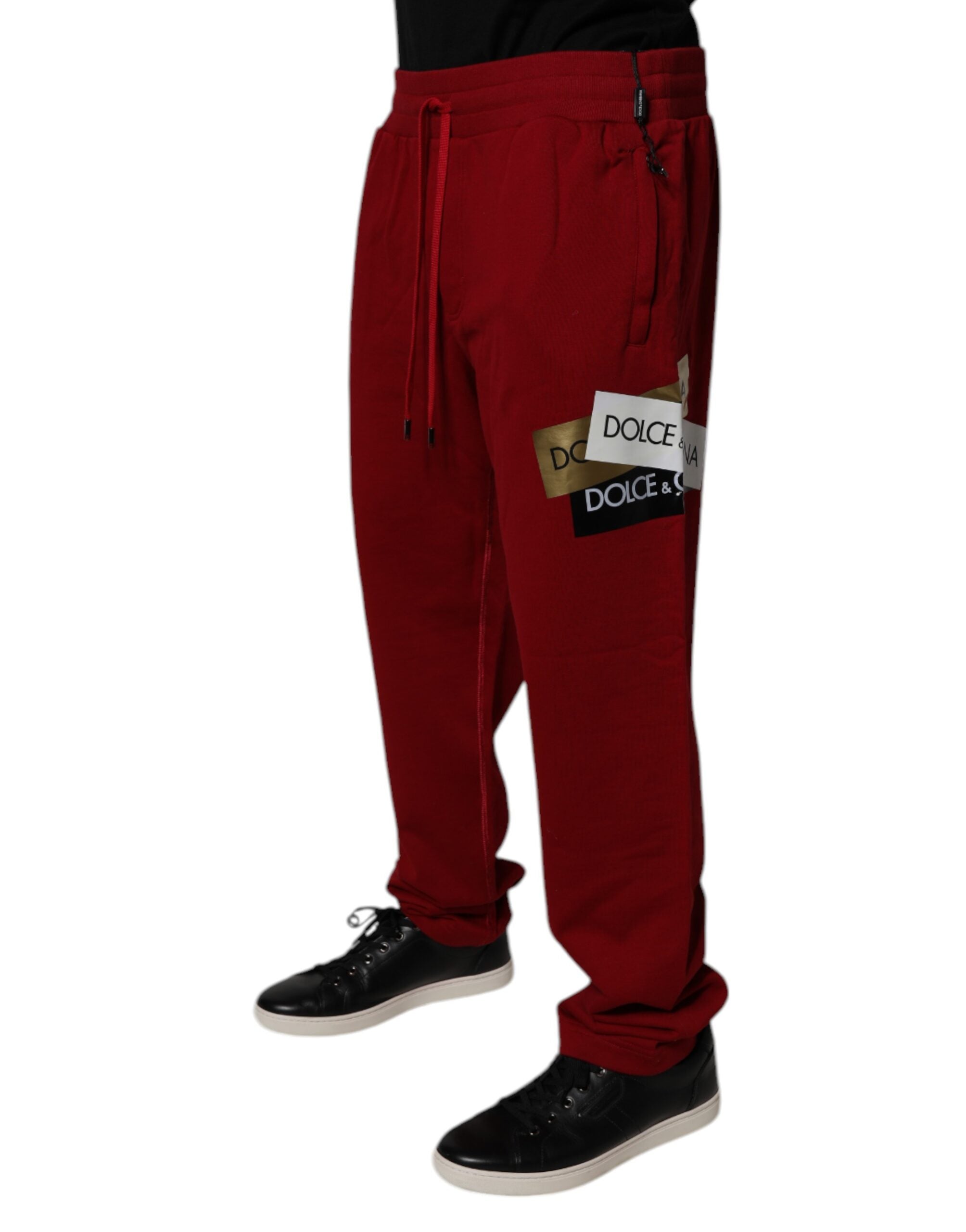 Dolce & Gabbana Black Bandana Cotton Jogger Men's Pants