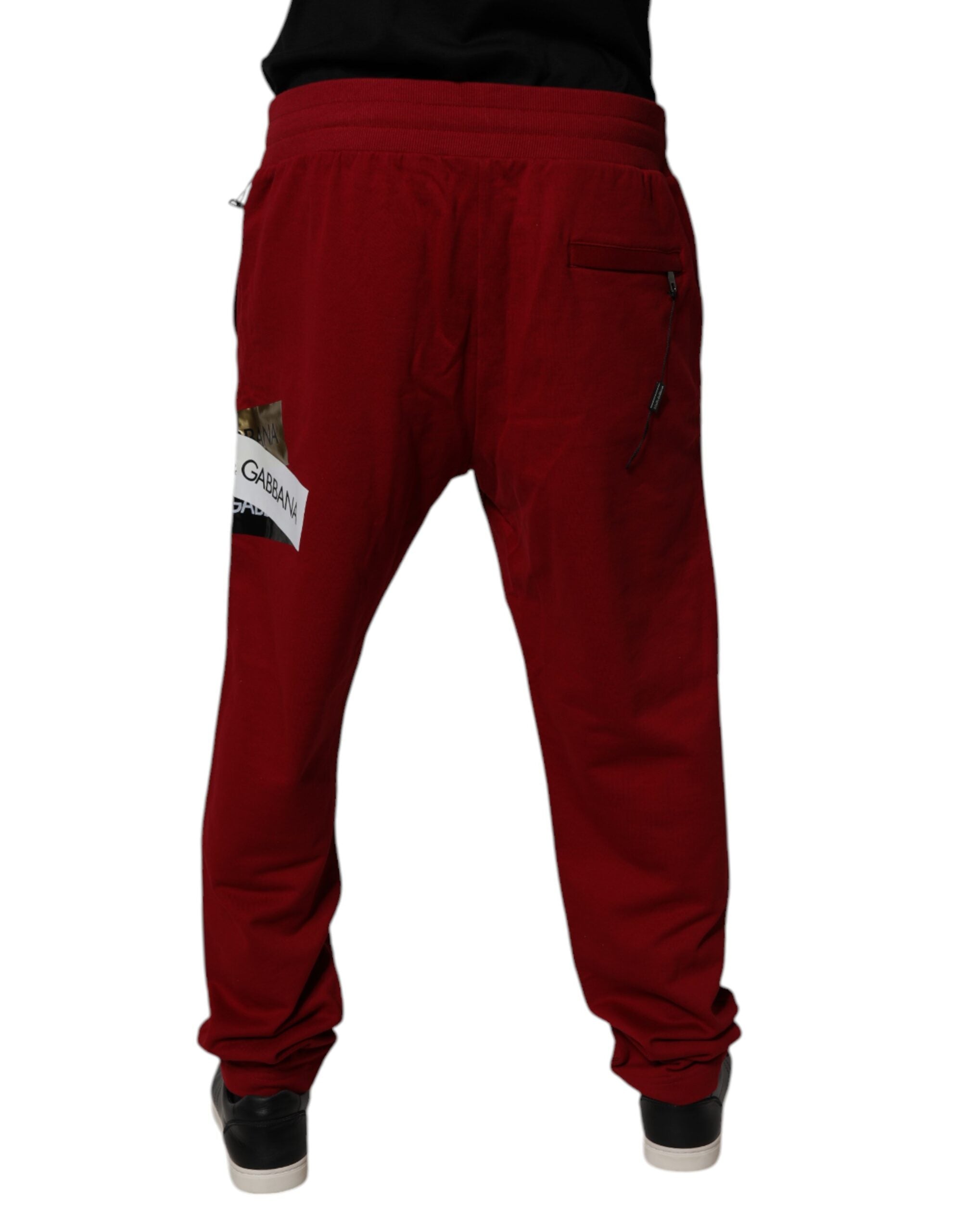Dolce & Gabbana Black Bandana Cotton Jogger Men's Pants