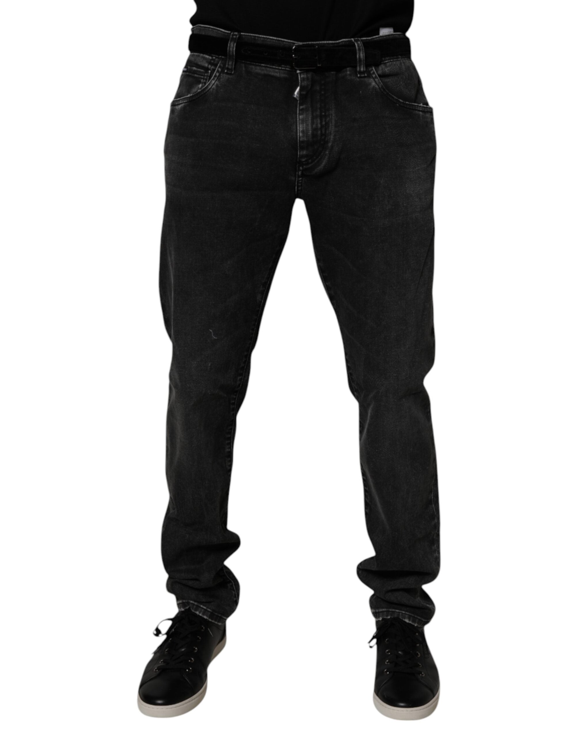Dolce & Gabbana Black Cotton Stretch Men Skinny Denim Men's Jeans (Pre-Owned)