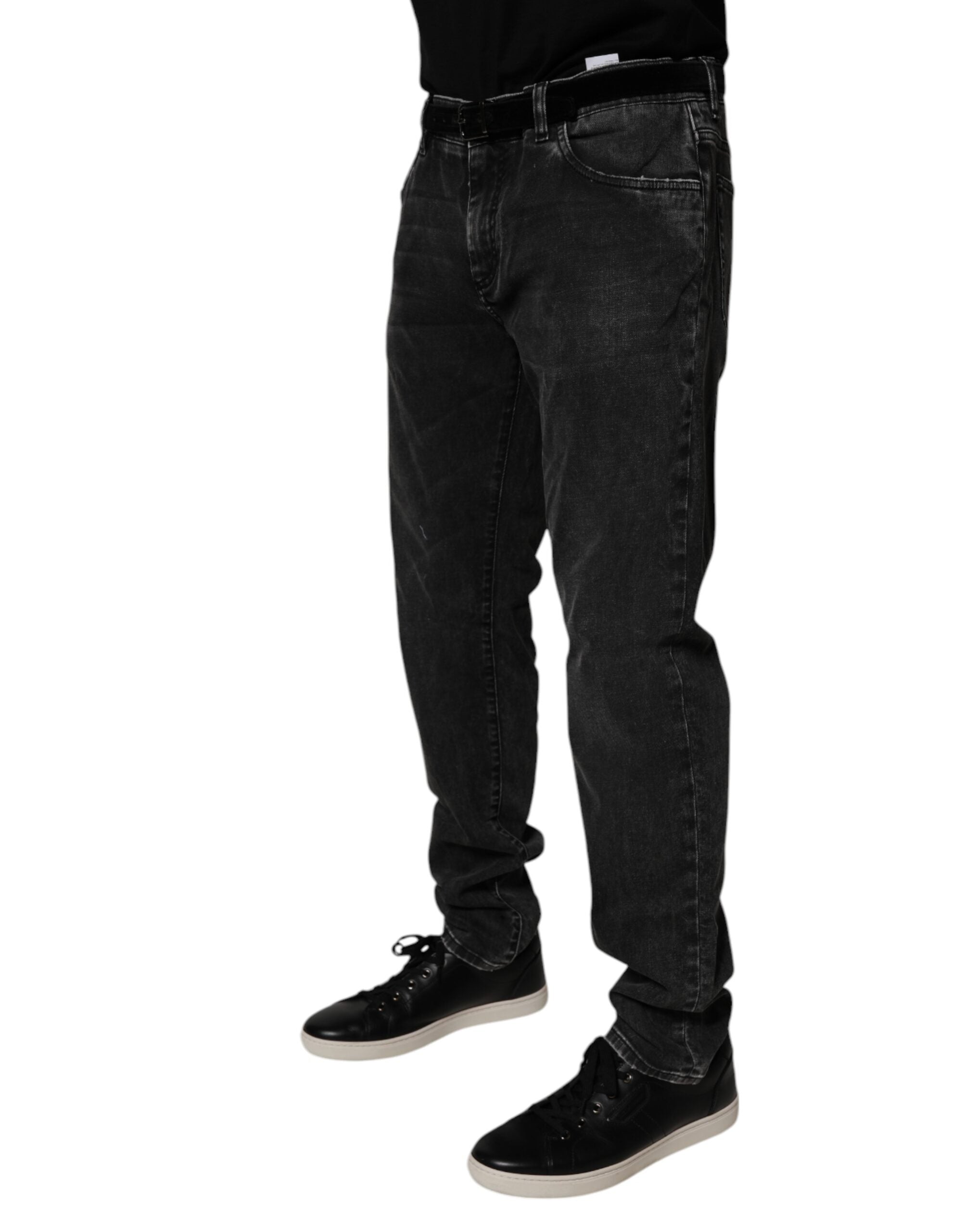 Dolce & Gabbana Black Cotton Stretch Men Skinny Denim Men's Jeans (Pre-Owned)