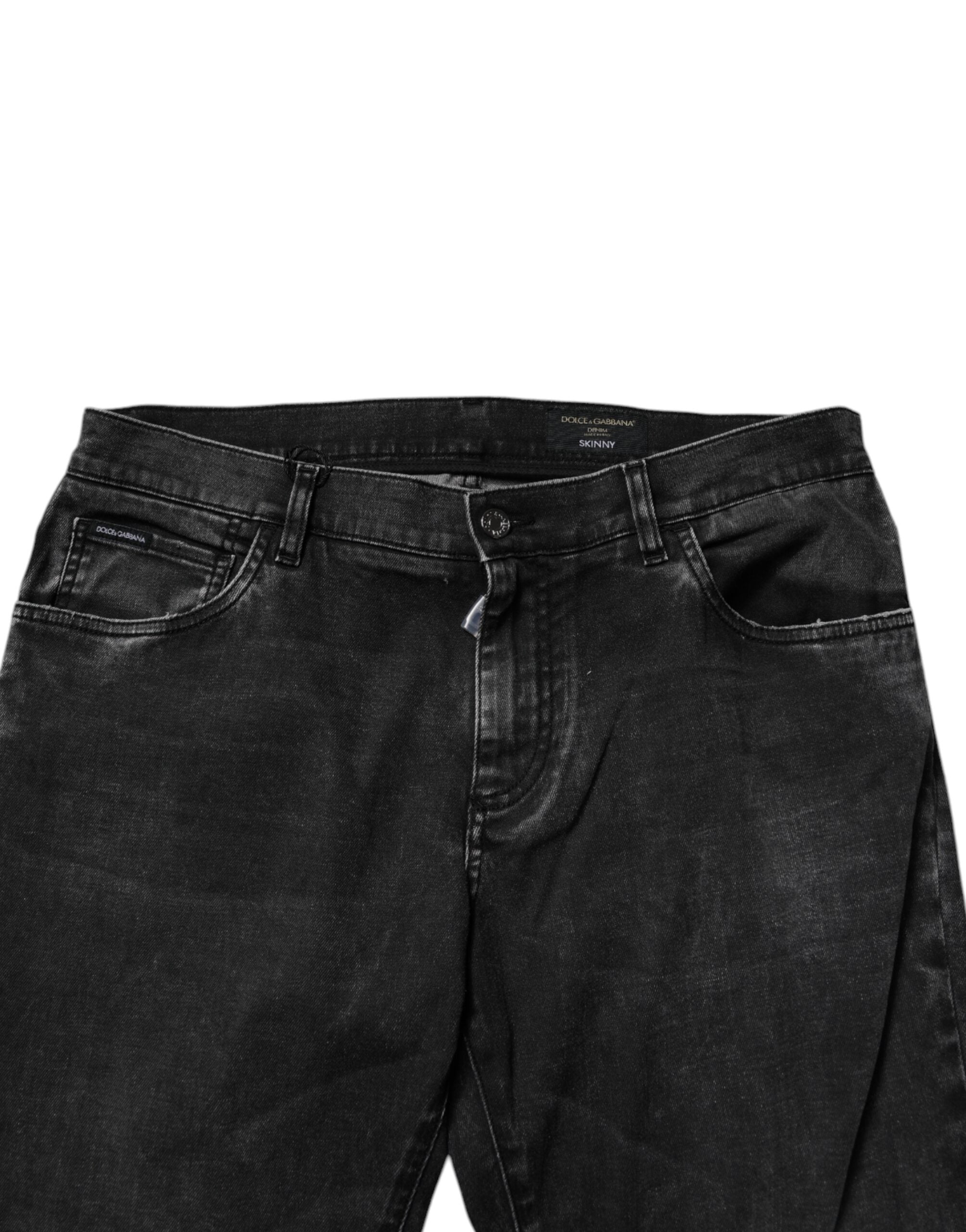 Dolce & Gabbana Black Cotton Stretch Men Skinny Denim Men's Jeans (Pre-Owned)