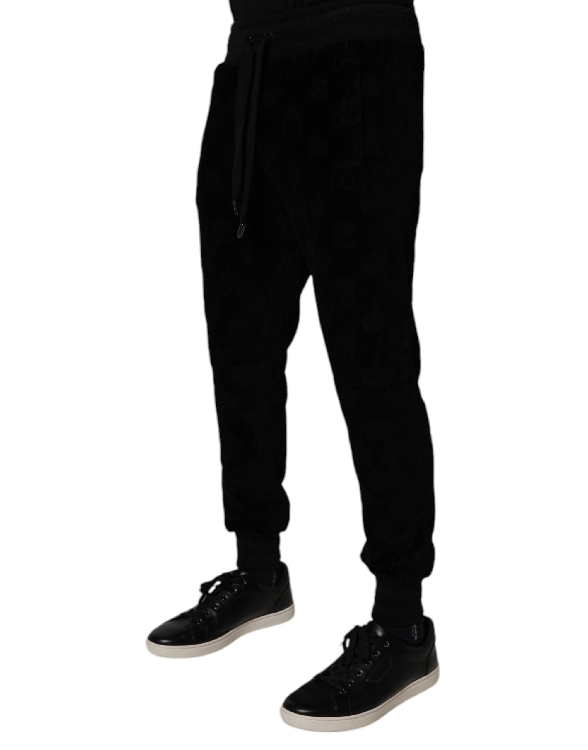 Dolce & Gabbana Black Cotton Jogger Men SweatMen's Men's Pants