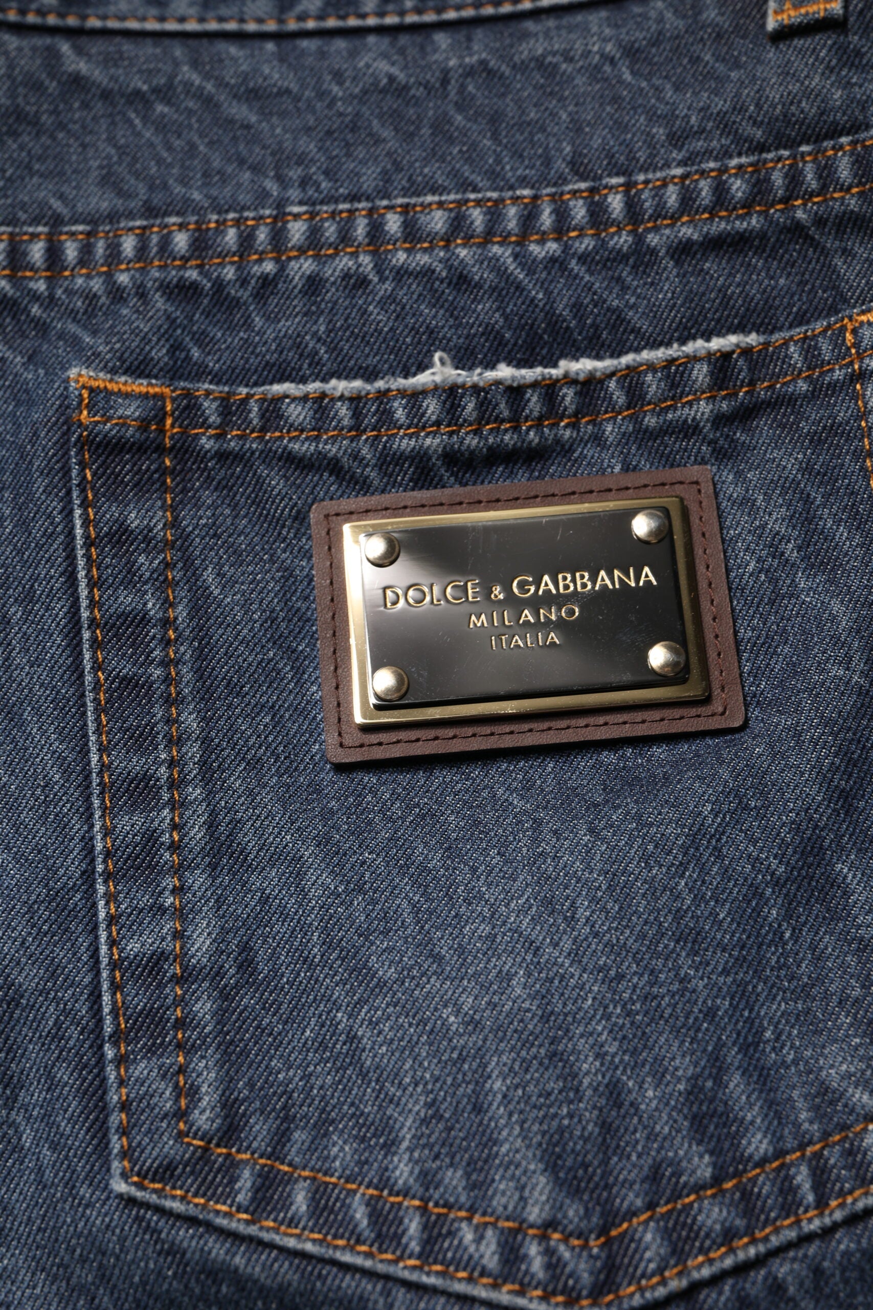 Dolce & Gabbana Beige Blue Floral Cotton Men Denim Men's Jeans