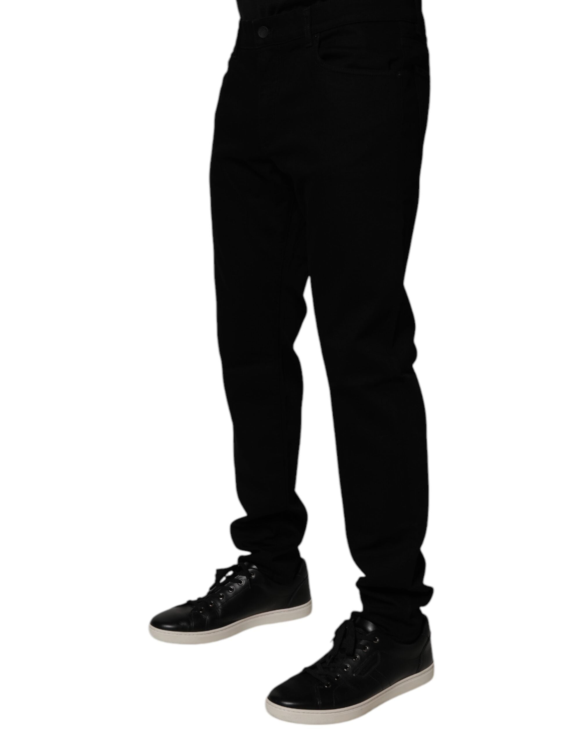 Dolce & Gabbana Black Cotton Stretch Slim Fit Men Denim Men's Jeans