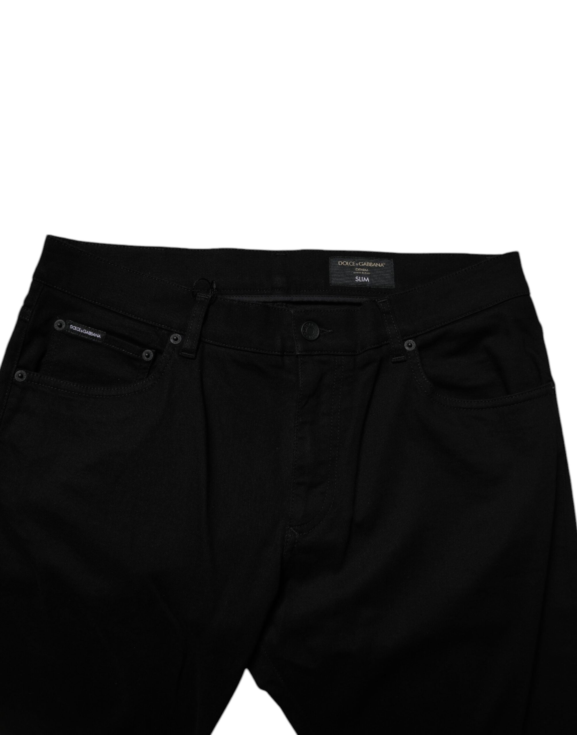 Dolce & Gabbana Black Cotton Stretch Slim Fit Men Denim Men's Jeans