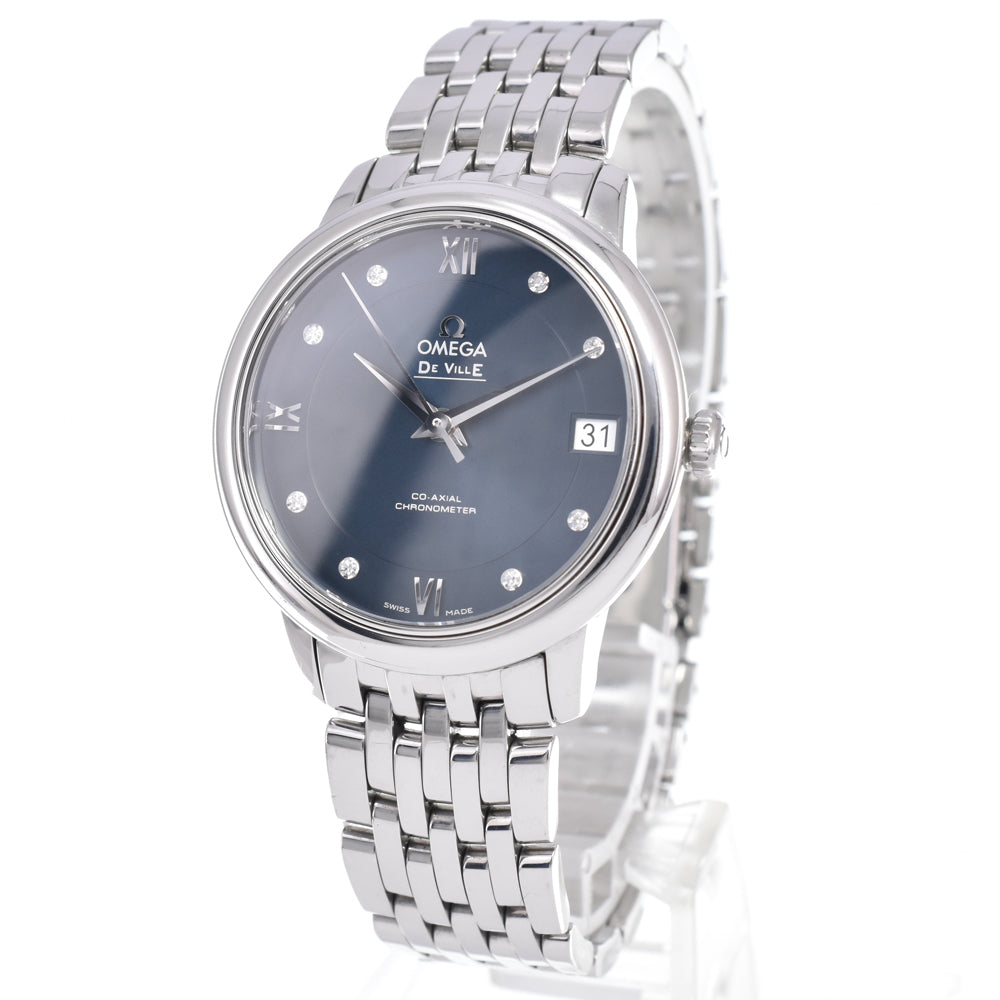 Omega De Ville Prestige Co-Axial Chronometer Automatic Stainless Steel With Diamond Markers Watch (Pre-Owned)