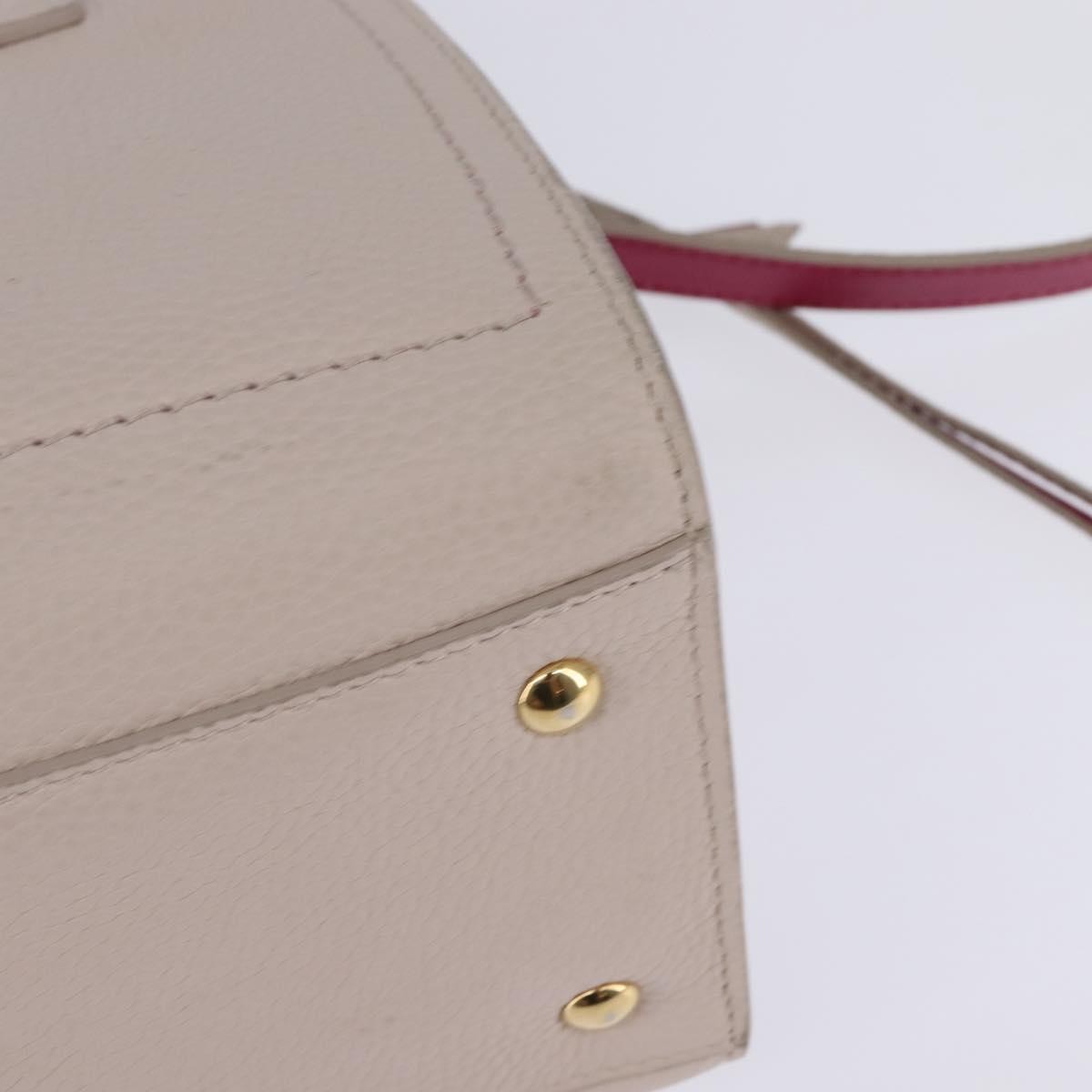 Salvatore Ferragamo Amy Tote Pebbled Leather Beige Leather Handbag (Pre-Owned)