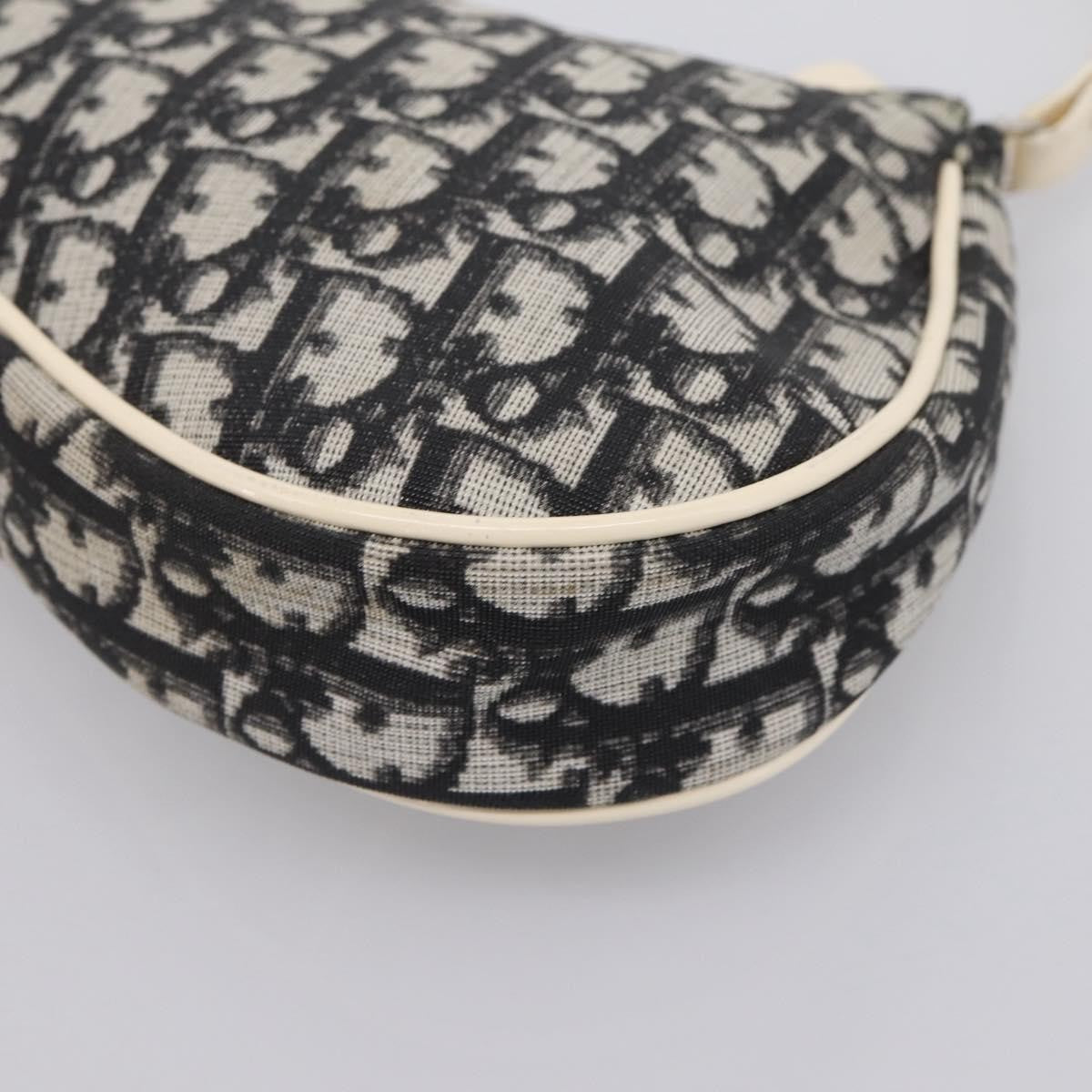 Christian Dior Vintage Saddle Diorissimo Canvas Gray Canvas Handbag (Pre-Owned)