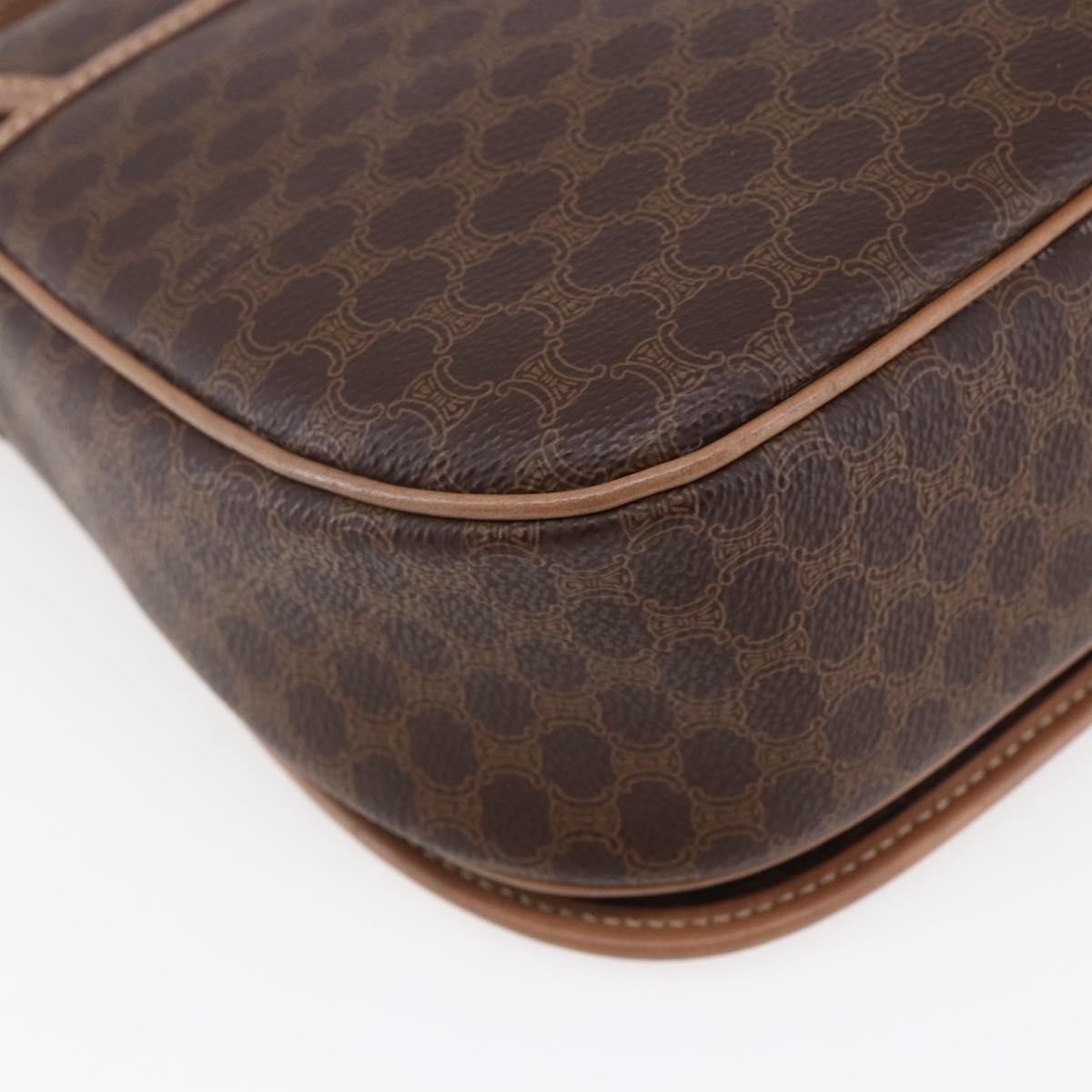 Celine Macadam Shoulder Pvc Leather Brown Canvas Shoulder Bag Bag (Pre-Owned)