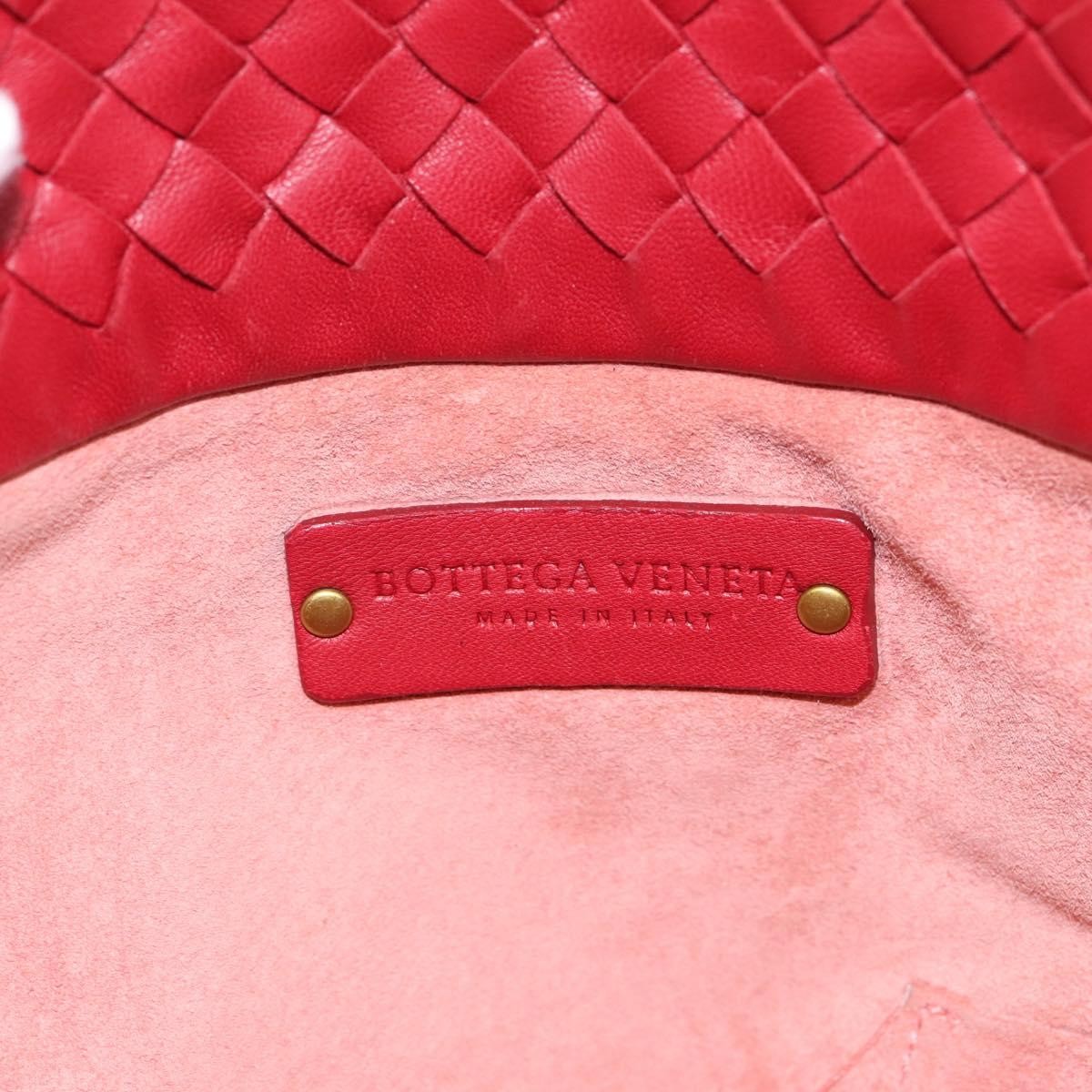 Bottega Veneta Belted Tote Intrecciato Nappa Red Leather Tote Bag Bag (Pre-Owned)