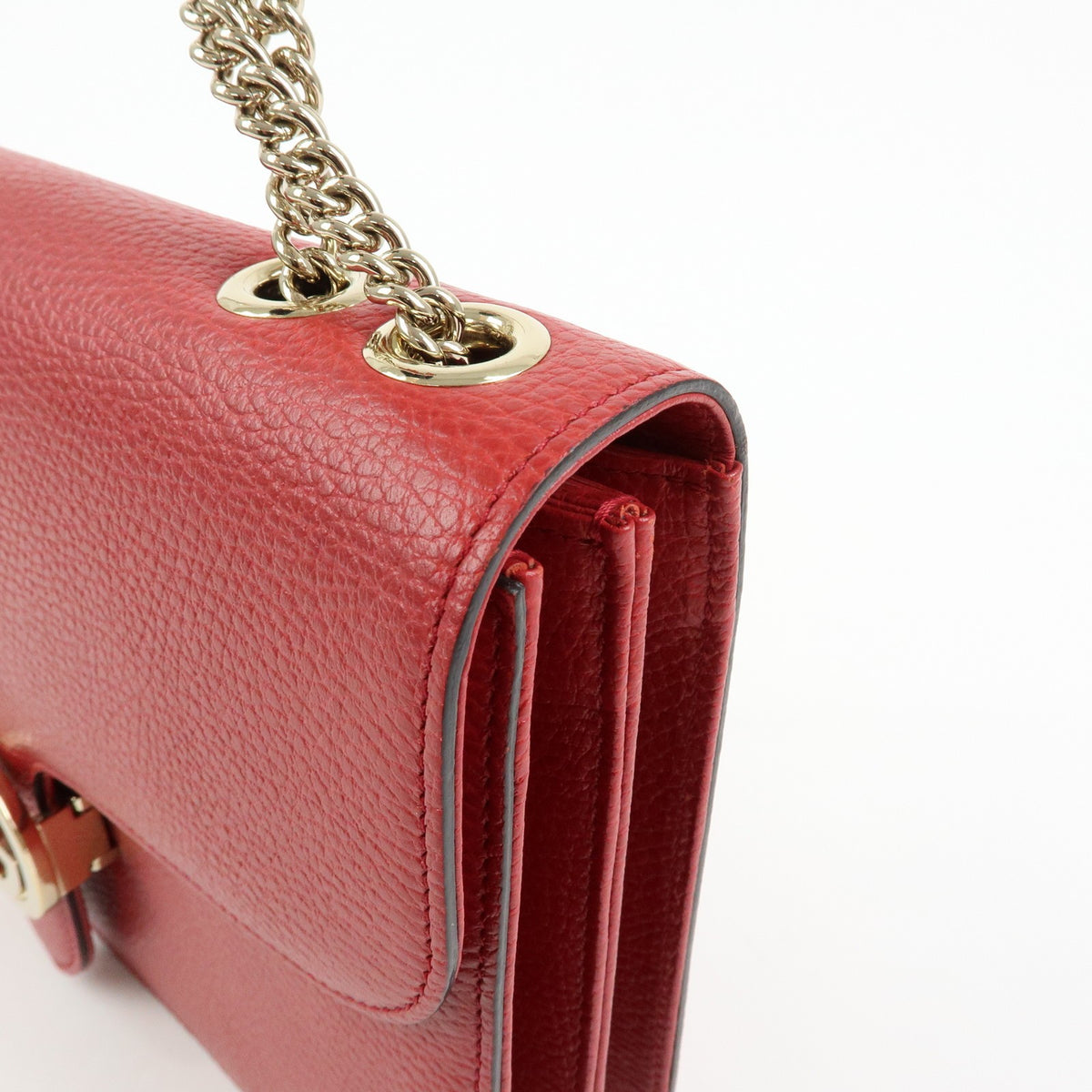 Gucci Interlocking Leather Red Leather Shoulder Bag Bag (Pre-Owned)