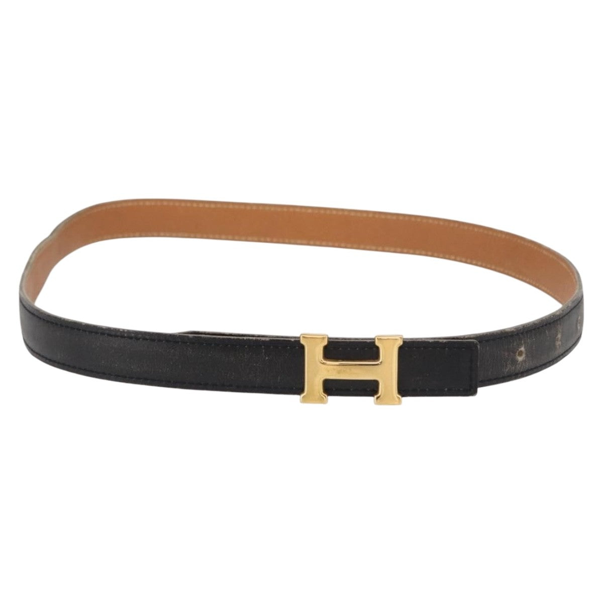 Hermes Constance Reversible Belt Leather Black Leather Belts Accessory (Pre-Owned)