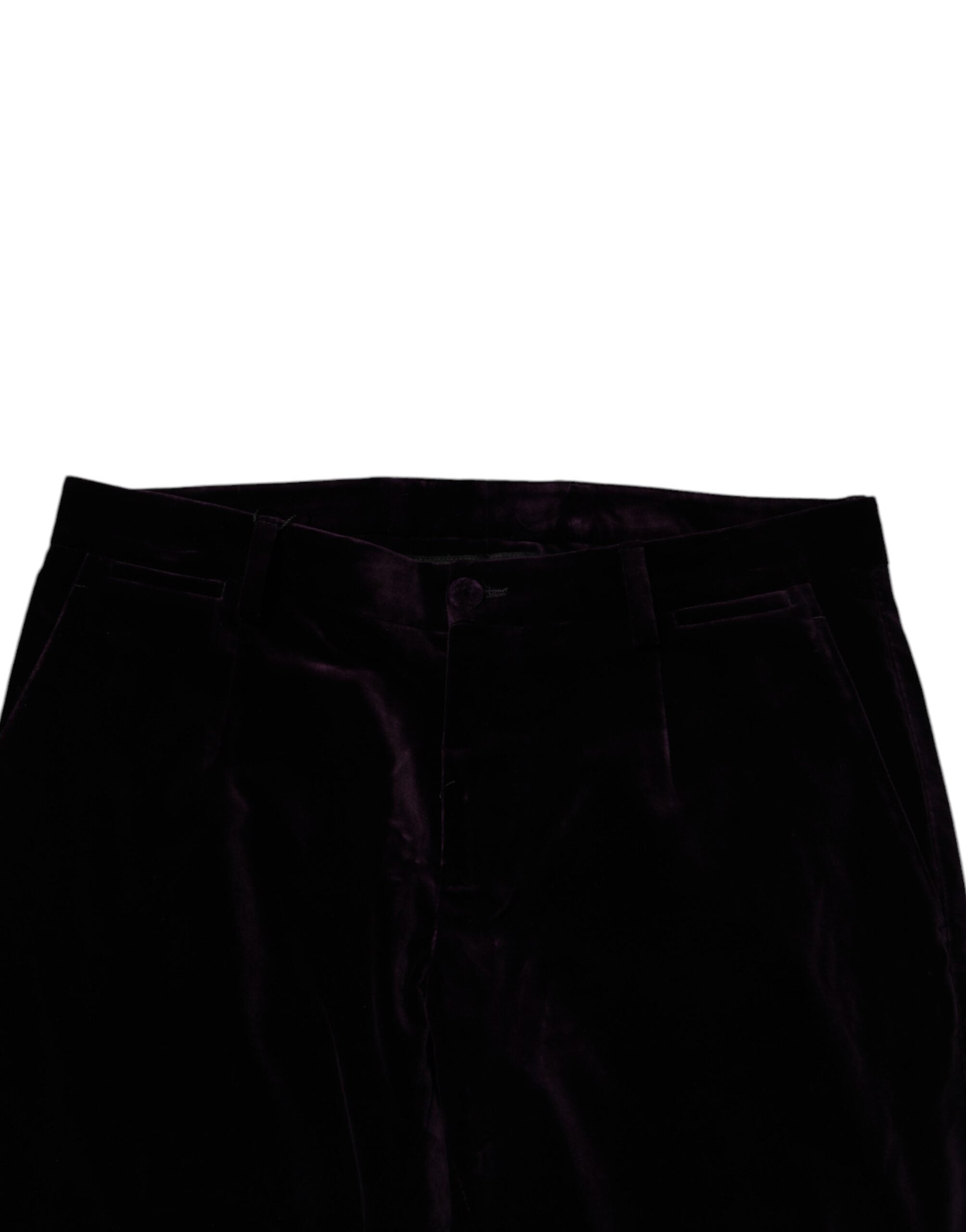 Dolce & Gabbana Violet Velvet Cotton Men Dress Formal Men's Pants